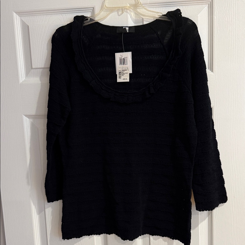 Saks Fifth Avenue Black Scoop Neck Sweater